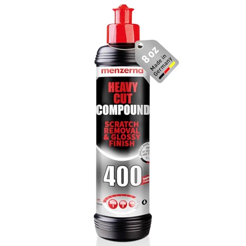 menzerna Heavy Cut Compound 400' Car Polish I Heavy Cut, Medium Cut & Finish I Buffing & Polishing Compound for Scratch Repair I for Scratches, Swirls & Holograms I High Abrasion, Silicone Free I 8oz
