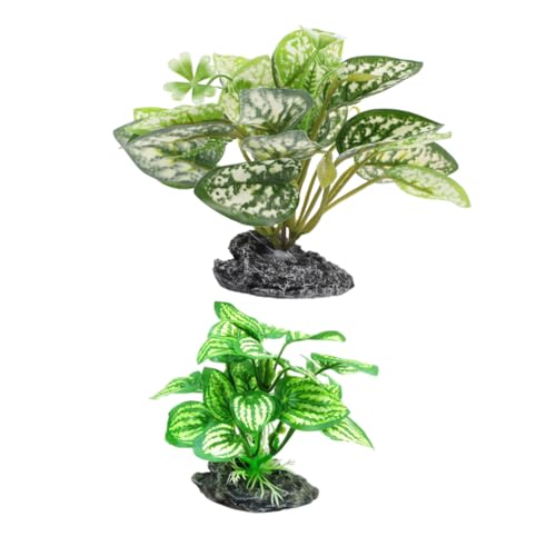 TOYANDONA 2 Stück Künstliche Aquarium Pflanzen Realistisch aus Kunststoff Fischfreundlich Einfache Installation Pflegeleicht für Kleine Aquarien und Terrarien zur Dekorativen