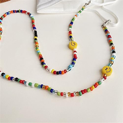 Chaîne de lunettes perles fait main multicolore avec connecteurs