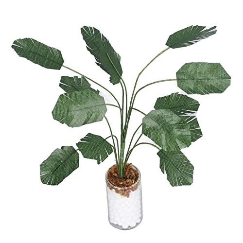 Fdit Plante de Bananier Miniature Vive pour Maison de Poupée, Parfaite pour la Décoration du Salon de la Maison de Poupée, Excellente Finition en Plastique/Verre (L)