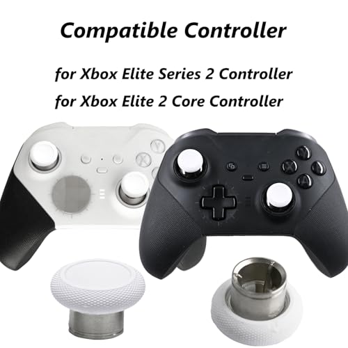 Image of 2 Pack Elite 2 Controller Short Thumbsticks Replacement for Xbox Elite Series 2 Controller,0.39in Standard Height Concave Magnetic Analog Short Joysticks Replacement for Elite Series 2 Core (White)