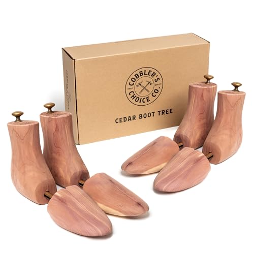 Cobbler's Choice Men's Cedar Boot Tree 2-Pack - All Natural Aromatic Cedar Wood - Premium Construction & Unbeatable Quality