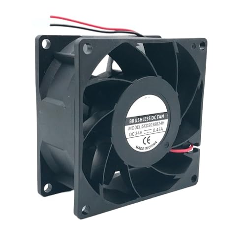 Ventilador 8038 DC 24v de alta durabilidad y doble rodamiento de bolas continuo de 80mm