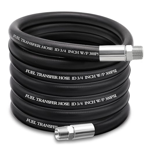 Image of 3 /4 inch Fuel Transfer Hose 20FT,Farm Pump Hose with Male NPT Fittings for Gasoline,Diesel,Biodiesel