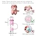 AXMCCH Straw Cover for Stanley Cup 10mm 0.4in Cat Shape Silicone Straw Topper for Stanley Tumbler 30Oz&40Oz (Pink)