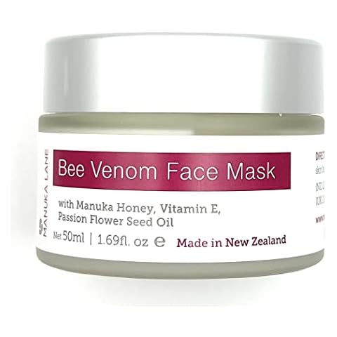 Manuka Lane, Bee Venom Face Mask, with Natural Honey, Vitamin E, Passion Flower Seed Oil, Net 50ml Cover