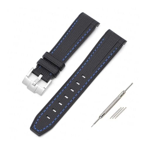 [X] VRXgbv For Swatch X Ή For Omega Ή For Moonswatch Ή XeXX`[obN 20mm 22mm Y fB[X \tg h pvoh(Blue line silver
