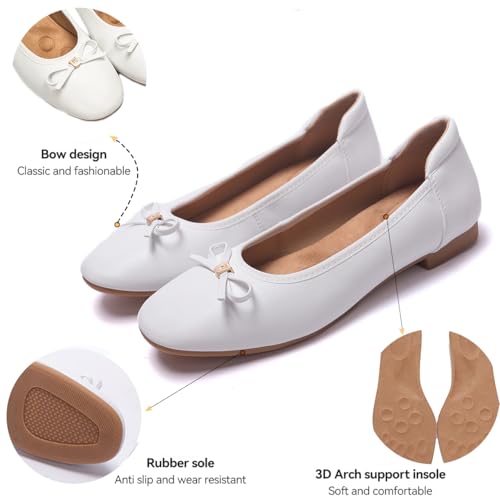 Image of Women's Comfortable Round Toe Bow Ballet Flats Shoes