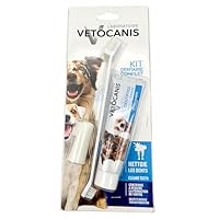 Vetocanis Bio00068 Zahnpflegeset für Hunde, mit Zahnbürste, Zahnpasta und Massagebürste, Geschmack Biscuit, 1 stück (1er Pack)