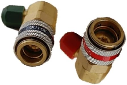 A AC Air Condition Auto Set Kit 2 Quick Manifold Freon Adapters R134A High low