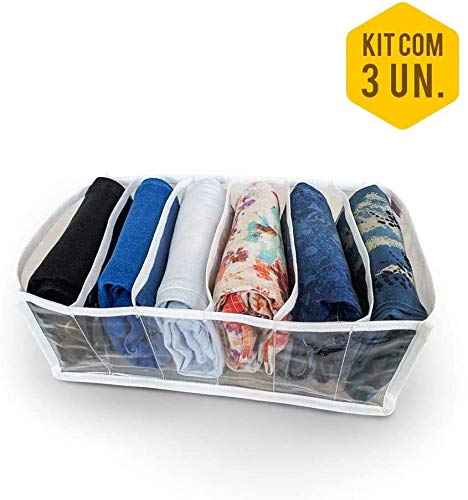 Colmeia Organizadora de Gaveta Sanfonada De Calça Jeans ZIG 8 branca 6 Nichos (kit com 3)