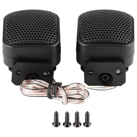 Psytfei Haut Parleur de Voiture 2 pièces Petite Enceinte Carrée Fort Audio Musique Tweeter Haut Parleur Moteurs d'aigus et Tweeters Ensembles d'enceintes 500 W Noir Cover