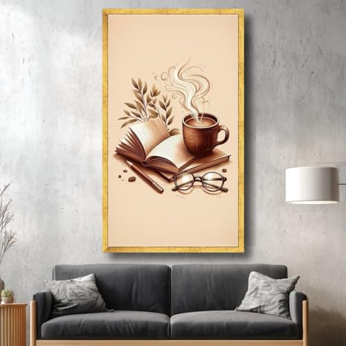 Toile Café et livres au style vintage authentique pour réchauffer votre intérieur