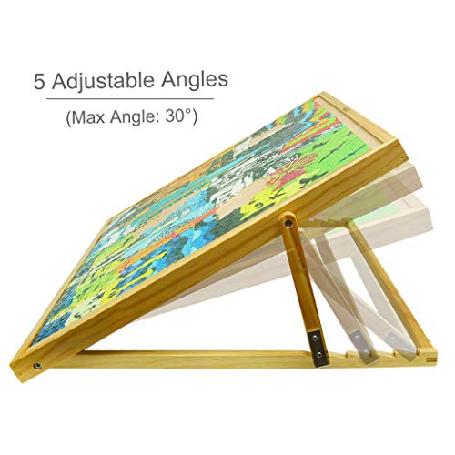 Becko Adjustable Wooden Puzzle Board Jigsaw Puzzle Plateau Puzzle Board with Easel for Adults and Kids for Puzzles Up to 1000 Pieces - Thumbnail 7