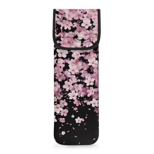 Oamsistay Women's Curling Iron Storage Bag for Travel Cherry Blossom Heat Resistant Neoprene Curling Iron Holder for Flat Iron Curling Wand, Hair Straightener, Flat Iron Hair Dryer Comb