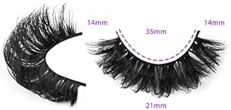 Natural False Eyelashes Fluffy Mink Lashes 3D Wispy D Curl Eye Lashes Russian Strip Thick Full False Eyelashes 5 Pairs 21mm by Focipeysa Eyelashes