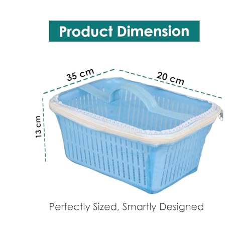Image of GI9IUS Round Shape Multipurpose Safe Net Cover Plastic Fruit & Vegetable (Onion,Potato) Storage Basket (Blue)