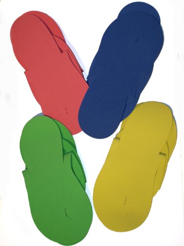Pedicure Foam Slippers / Thongs 50 Pairs Assorted Colors
