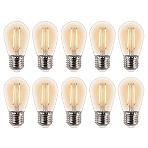 SALCAR E27 LED gloeilamp warmwit 12V laagspanning LED peer, Retro / Vintage Edison LED filament, niet dimbaar – 10 stuks