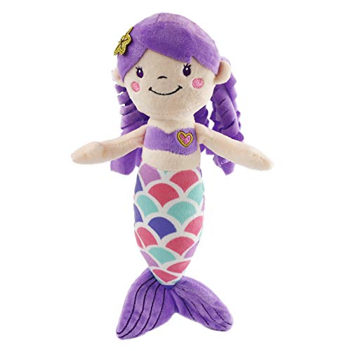 Athoinsu Mermaid Princess Stuffed Animals Soft Plush Toys Doll Valentine's Day Birthday Children's Day for Toddler Girls, 12'' (Purple)