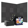 54 Pack Acoustic Wall Panels, 1"x12"x12" Sound Proof Foam Panels for Walls, High Density Noise Cancelling & Sound Dampening Panels for Studio, Home & Office, Black