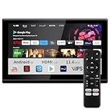 【 一年保証】 SAKUKA ヘッドレストモニター Android TV 搭載 APP スマートリアモニター 後部座席モニター 車載モニター車載テレビ IPS モニター 11.6インチ 大画面 HDMI AV USB 入力 日本語説明書／音声リモコン／ブラケット付き （11HTV-398）