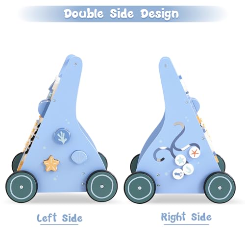 image for Beright Wooden Baby Walker Push and Pull Learning Activity Walker Kids