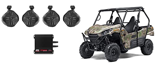 Rockville Bundle: 8" 300w Marine Wakeboard Tower Speakers y Amplificador