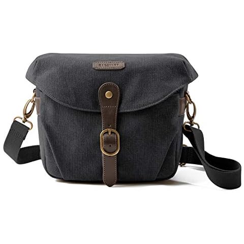 bagsmart Kameratasche Spiegelreflex, Foto Tasche Schultertasche für SLR-Kamera und Zubehör, Schwarz Cover