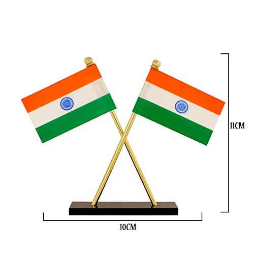 Image of VOILA Indian Cross Design Flags For Car Dashboard
