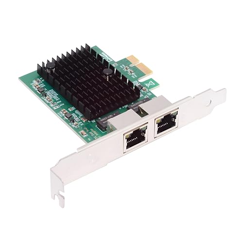 Dual Ports 2500Mbps 2.5Gbps to PCI-E PCI Express 1x GBE Gigabit 1000Mbps Ethernet Network LAN Cable Adapter for Desktop Motherboard