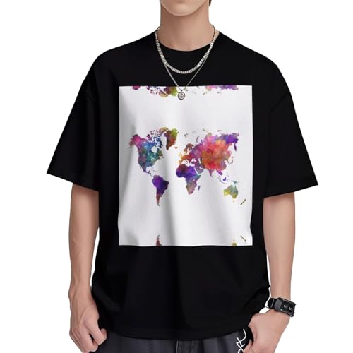 T-shirt imprimé carte colorée homme idéal pour les vacances d'été
