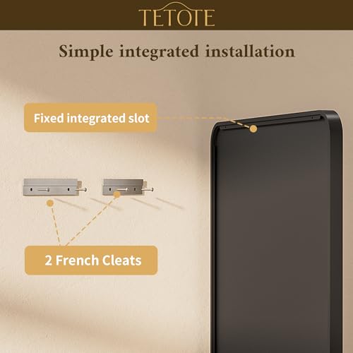 Image of TETOTE Black Frame Mirror 55 x 30 Metal Framed Bathroom Vanity Mirrors, Tempered Glass, Modern Farmhouse Wall Mounted Mirror for Decorative(Horizontal /Vertical)