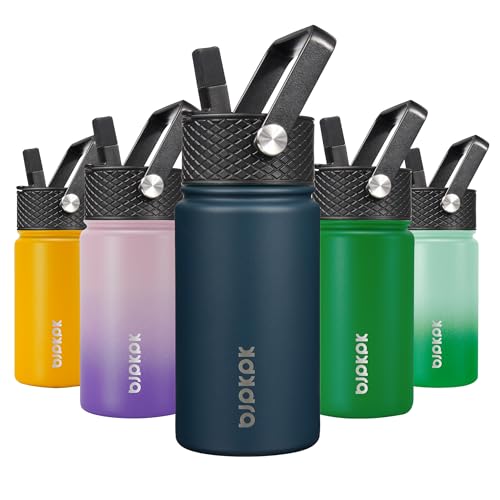 Image of BJPKPK Insulated Water Bottle, 15oz Stainless Steel with Straw Lid