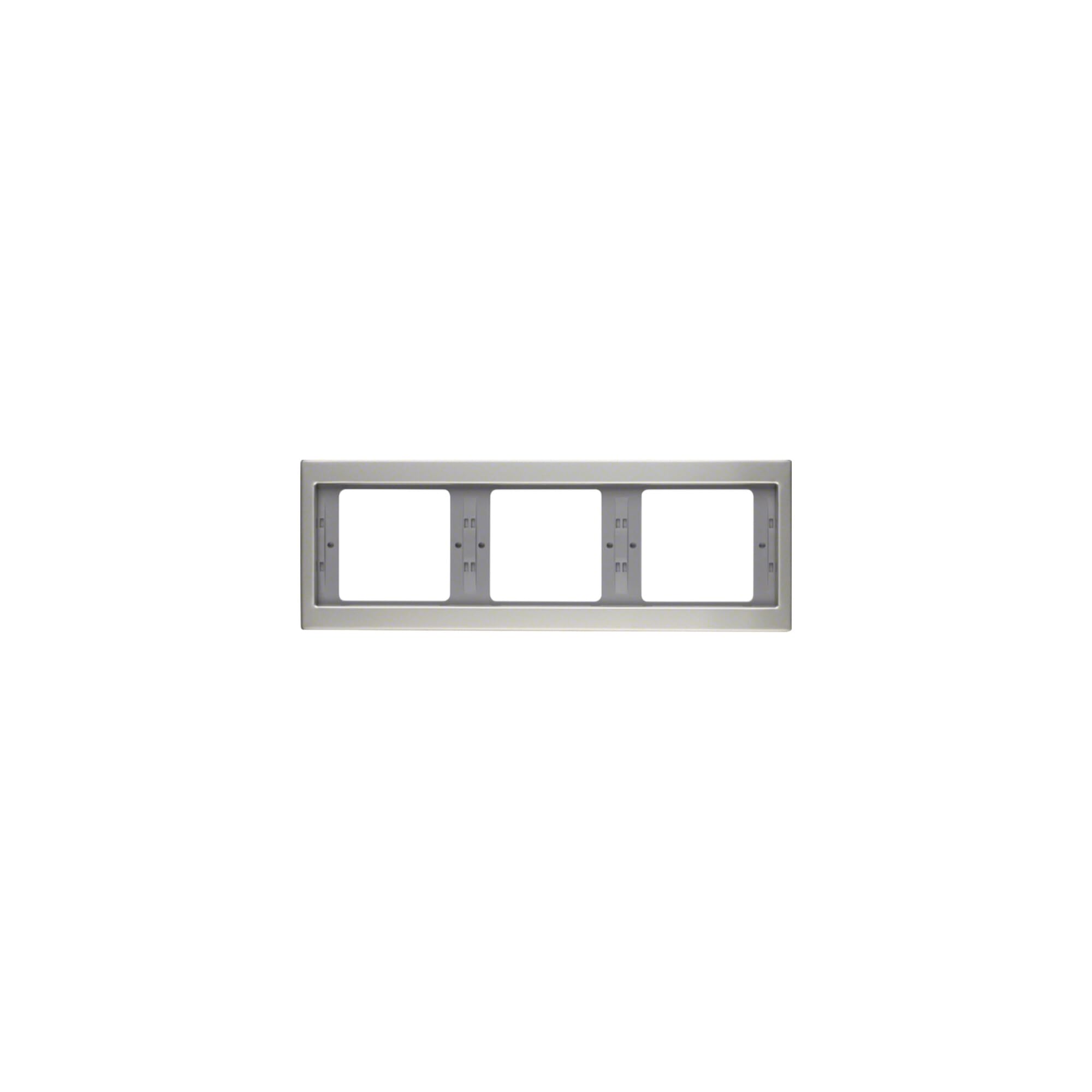 Cadre 3 postes Hager K5 horizontal acier inoxydable plaque habillage interrupteur