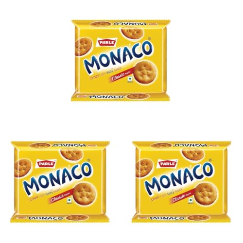Image of Parle Manaco Crispy Light Salty Snack Classic Regular, 185.6g /232g(Weight May Vary) (Pack of 3)