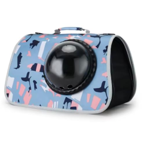 Image of Cawypety Cat Backpack Carrier, Breathable Cat Carrier Pet Backpack for Kitty Small Dog Up to 15Lbs, Transparent & Foldable Pet Carrier for Travel Hiking (Blue, Window)