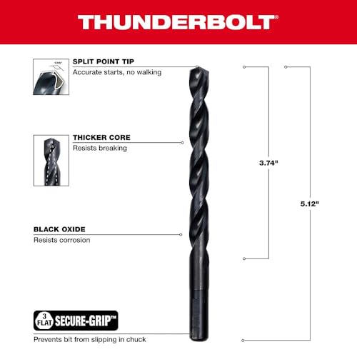 Foret 25/64" Milwaukee oxyde noir pour percer sans dévier