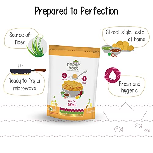 Image of Paper Boat Pani Puri Pellets, Ready to Fry, No Added Colours and Preservatives (400g), Paper Boat Honey Roasted Almond Bar, No Added Preservatives and Colours (Pack of 10, 25g Each)