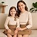 Toddler Girl Plaid Outfits Fall Winter Dress Knit Ribbed Bow Sweatshirt Tops and Button Fashion Skirts Set（Khaki,5T