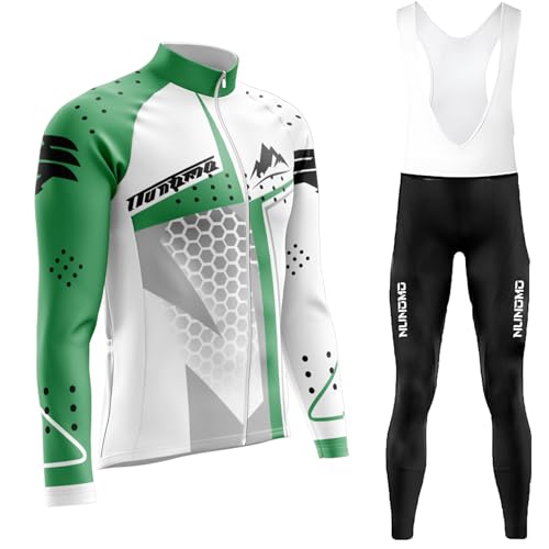 Abbigliamento Ciclismo da Uomo,Maglia Manica Lunga+Pantaloni Lunghi,Cuscino Gel 9D,Moda Set Completo,Abbigliamento Sportivo per Bicicletta,Anica lunga abbigLiamento Ciclismo (TYPE-7,XS)