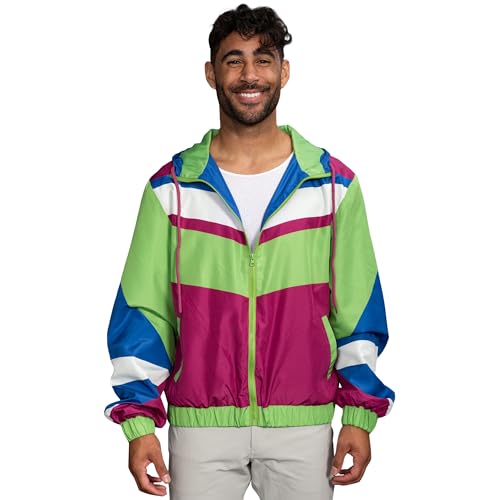 Retro Windbreaker Jacket Lightweight 80s & 90s Colorful Designs