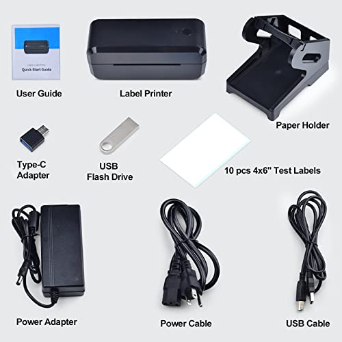 Popobuy Bluetooth Thermal Label Printer For Shipping Packages, 4X6 Wireless Shipping Label Printer, Compatible With Ios, Android, Mac, Chrome Os, Windows, Amazon, Ebay, Etsy, Fedex, Usps, Ups #TOP6