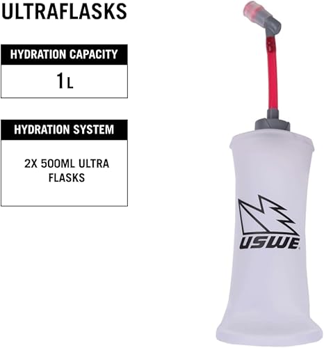 Miniatura 5 de USWE Pace - Mochila de hidratación para correr con 2 x 16.9 fl oz UltraFlask, mochila para hombre y mujer