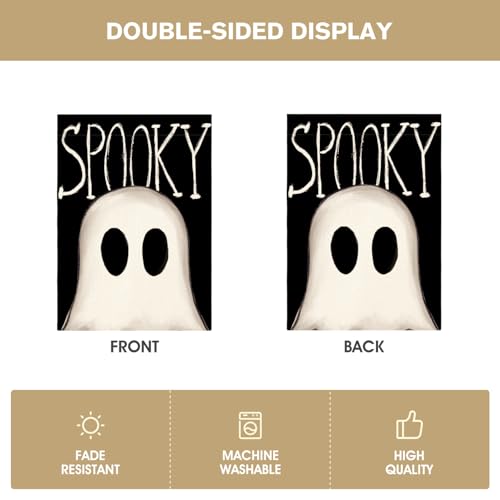 Drapeau de maison fantôme Halloween grand format extérieur double face - 7