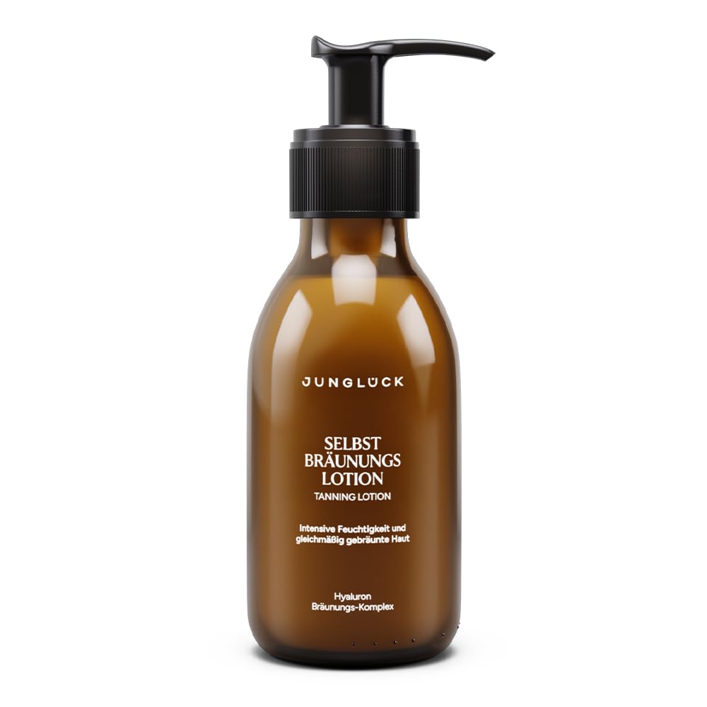 JUNGLÜCK Selbstbräunungslotion | Selbstbräunende Hautpflege für natürliche und gleichmäßige Bräune - Selbstbräuner Body Lotion spendet intensive Feuchtigkeit mit Hyaluron & Squalan