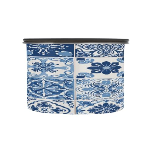 Envase para café de acero inoxidable 500ml con tapa hermética azul