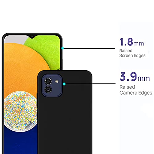 Image of HELLO ZONE Exclusive Matte Finish Soft Rubber Back Case Cover for Samsung Galaxy A03 - Black