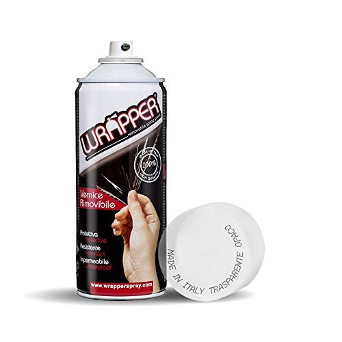 4R Quattroerre.it 16458 Wrapper Spray Trasparente Opaco | Vernice Removibile per Carrozzeria | Pellicola Spray Protettiva UV e Anti-Graffio | Wrapping Liquido Made in Italy