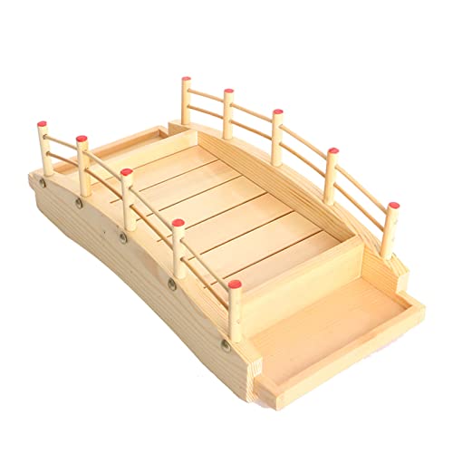 Plateau à sushis design pont en bois naturel pour une présentation de table raffinée